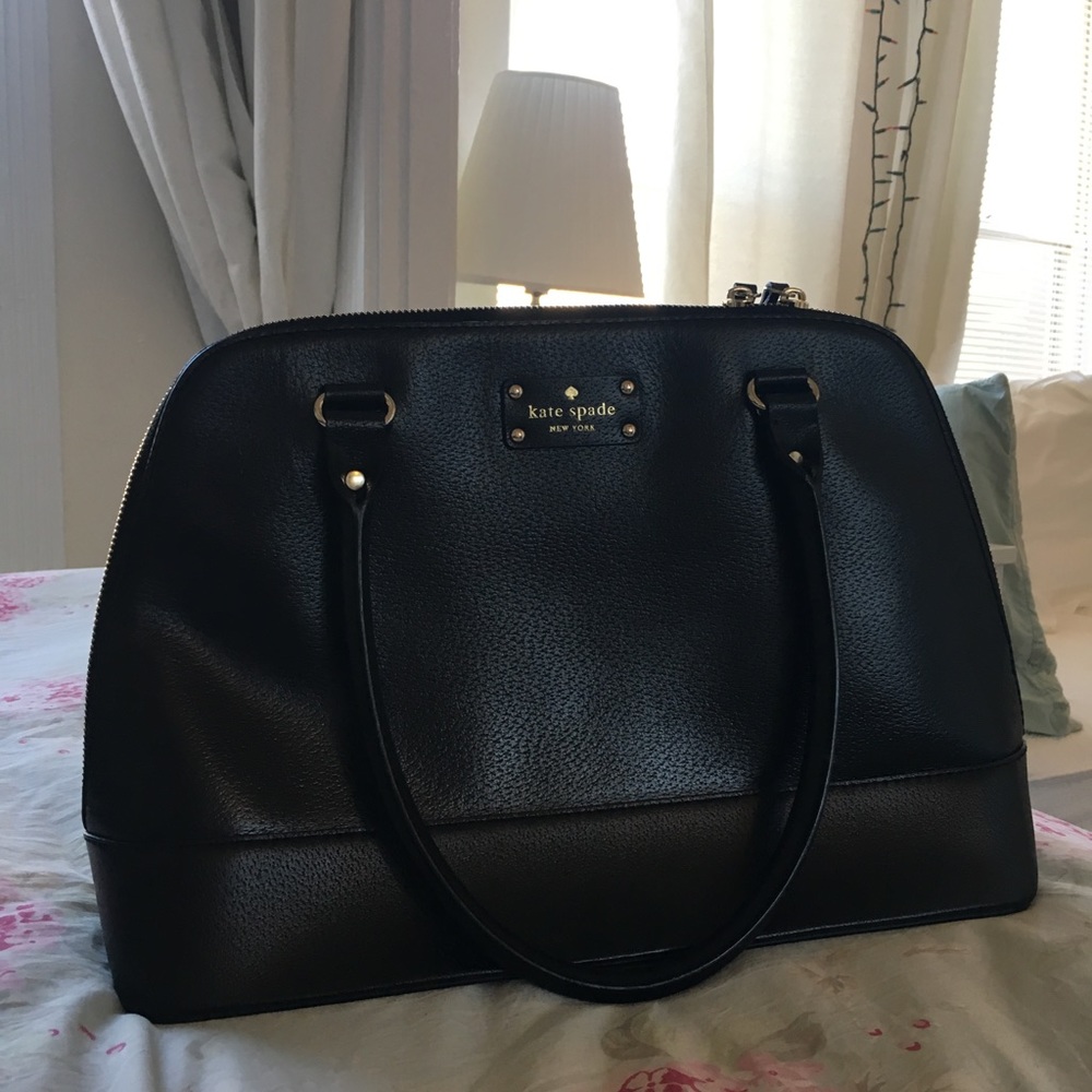 Kate spade purse - black with cute pink liner!